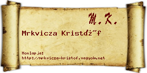 Mrkvicza Kristóf névjegykártya